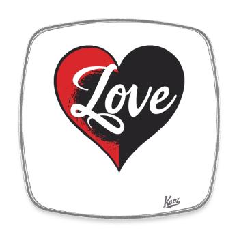 Herz und Liebe - Viereckiger Kühlschrankmagnet - Weiß - Vorne