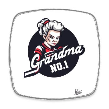Grandma number 1 - Square fridge magnet - white - Front