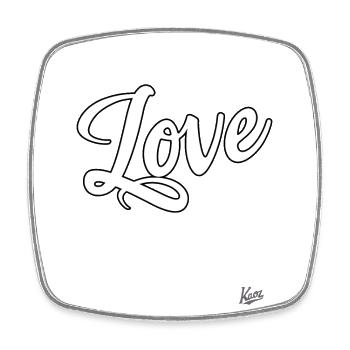 Amour - Magnet carré - blanc - Devant