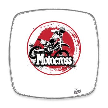 Schlamm-Spritzer und Motocross - Viereckiger Kühlschrankmagnet - Weiß - Vorne