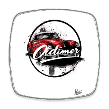 This car is a classic car - Square fridge magnet - white - Front
