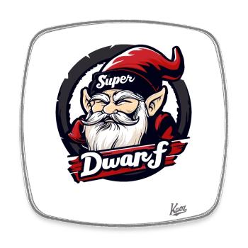 The Funny Hero: Super Dwarf - Square fridge magnet - white - Front