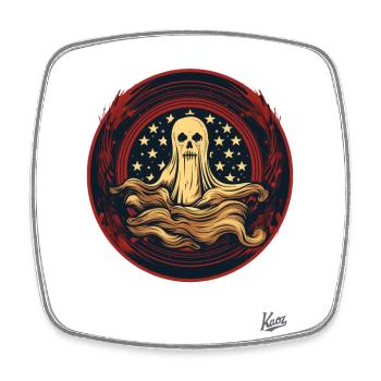 Patriotic Ghost - Square fridge magnet - white - Front