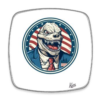 A Patriotic White Collar Monster - Square fridge magnet - white - Front