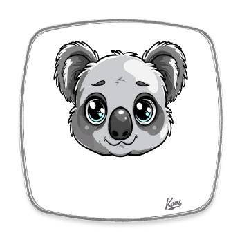 Niedlicher Kuschel-Cartoon: Koala - Viereckiger Kühlschrankmagnet - Weiß - Vorne