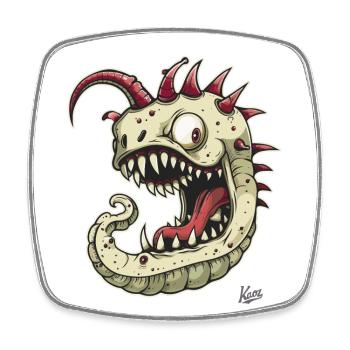 Ein starker, seltsamer Monster-Wurm - Viereckiger Kühlschrankmagnet - Weiß - Vorne