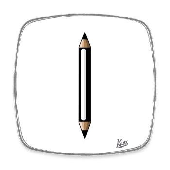 Crayon : Deux, c’est mieux ! - Magnet carré - blanc - Devant