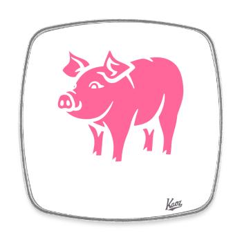 Cochon rose : le cochon rose est stylé ! - Magnet carré - blanc - Devant