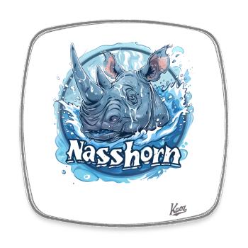 A Nasshorn: The Rhinoceros in the Water - Square fridge magnet - white - Front