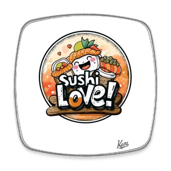 Sushi Love : Roulez avec style ! - Magnet carré - blanc - Devant