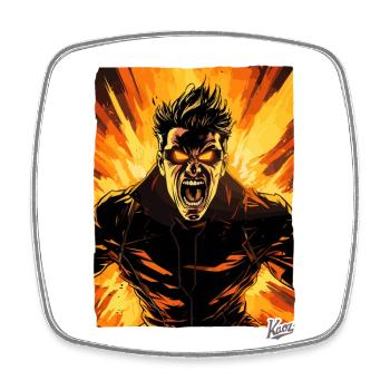 Super Anger Hero: The Heroic Outbreak - Square fridge magnet - white - Front