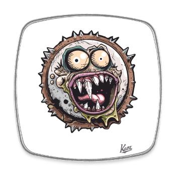 Horror-Monster Maroni Kastanie - Viereckiger Kühlschrankmagnet - Weiß - Vorne