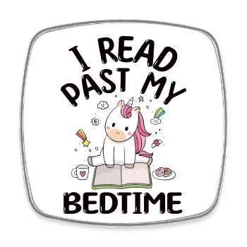 I read unicorn after bedtime - Square fridge magnet - white - Front