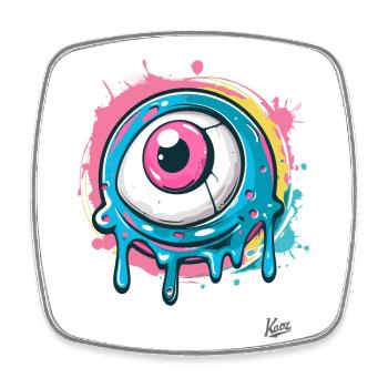 L’œil cool des éclaboussures de peinture - Magnet carré - blanc - Devant