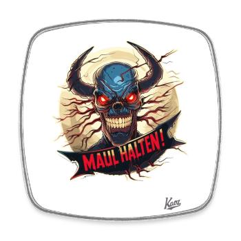 Der Teufel der Wahrheit sagt: Maul halten - Viereckiger Kühlschrankmagnet - Weiß - Vorne