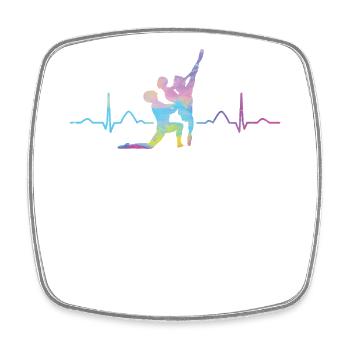 Ballet Dancer Heartbeat Ekg Ballerina - Square fridge magnet - white - Front
