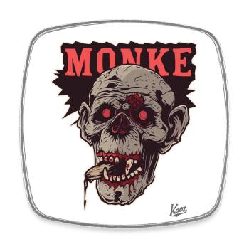 Zombie Affe - Viereckiger Kühlschrankmagnet - Weiß - Vorne