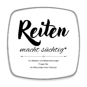 Reiten macht süchtig - Viereckiger Kühlschrankmagnet - Weiß - Vorne