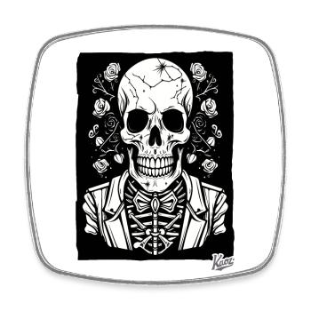 Happy Skeleton Skull Skull - Square fridge magnet - white - Front