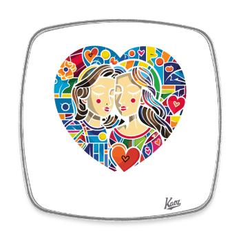 Ein Herz voller Liebe für Liebende und Herzen - Viereckiger Kühlschrankmagnet - Weiß - Vorne