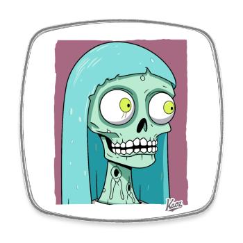 Mariage de la mariée zombie crâne - Magnet carré - blanc - Devant