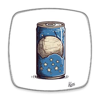 Getränke-Dose mit Mond und Sterne Geschmack - Viereckiger Kühlschrankmagnet - Weiß - Vorne