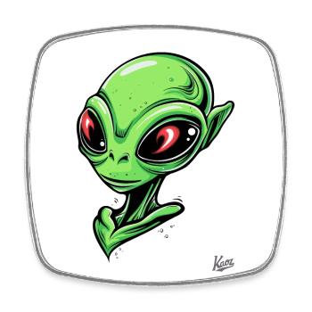 Super Chic Alien - Square fridge magnet - white - Front