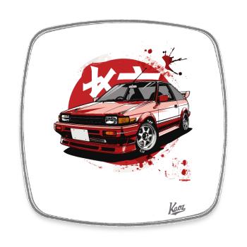 80s & 90s: Japanese sports car JDM tuning - Square fridge magnet - white - Front