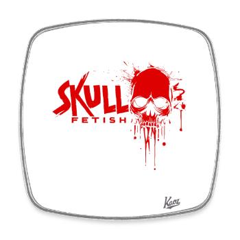 Skull Fetish: Rock the Skull Style - Square fridge magnet - white - Front