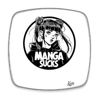 Japan Emo Girl: Manga Sucks - Viereckiger Kühlschrankmagnet - Weiß - Vorne