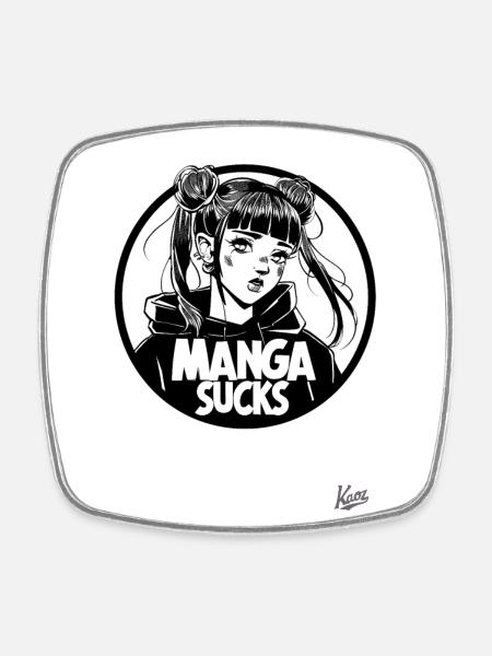 Japan Emo Girl: Manga Sucks - Square fridge magnet - white