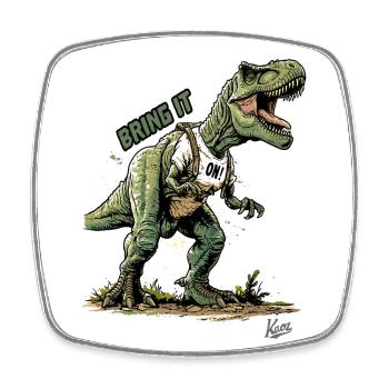 Dinosaure Rex géant : Dino, allez ! - Magnet carré - blanc - Devant