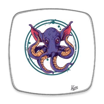Lustige, seltsame große Ohren: Oktopus-Elefant - Viereckiger Kühlschrankmagnet - Weiß - Vorne