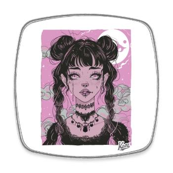 Super Süßes Grunge-Emo-Girl - Viereckiger Kühlschrankmagnet - Weiß - Vorne