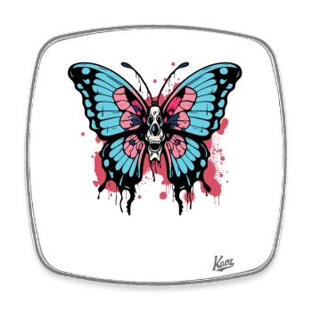 Clown Schmetterling - Viereckiger Kühlschrankmagnet - Weiß - Vorne