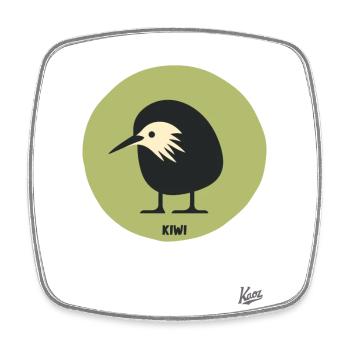 Abstrakt komischer Kiwi Vogel - Viereckiger Kühlschrankmagnet - Weiß - Vorne