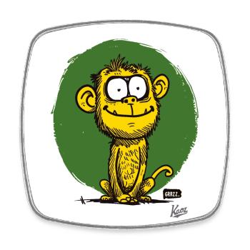 Unmögliche Cartoon-Tiere: Der Affe - Viereckiger Kühlschrankmagnet - Weiß - Vorne