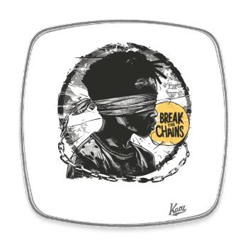 Break the chains! - Square fridge magnet - white - Front