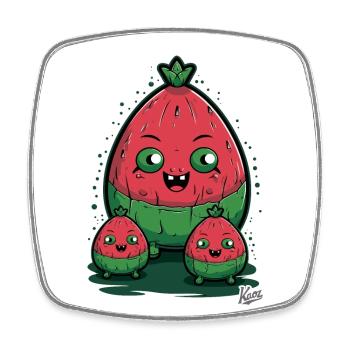 Fruity family: The melon melon - Square fridge magnet - white - Front