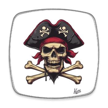 super cool drôle crâne pirate - Magnet carré - blanc - Devant