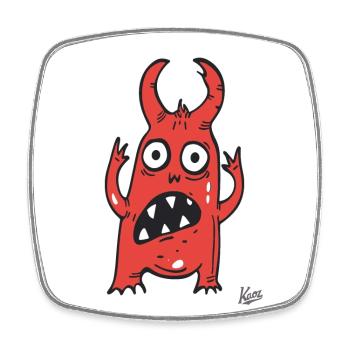 doux cri du petit monstre drôle - Magnet carré - blanc - Devant