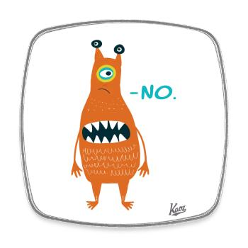 boring, no, cool funny monster - Square fridge magnet - white - Front