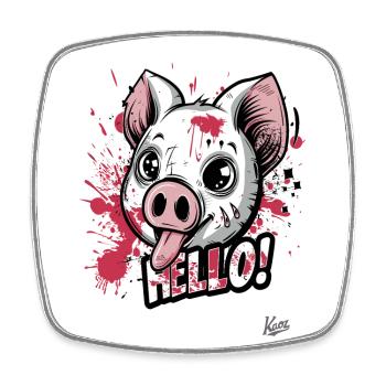 Cute, Funny, Cool Graffiti Pig - Square fridge magnet - white - Front