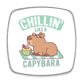 Chillin Comme Un Capybara Drôle - Magnet carré - blanc - Devant
