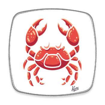 crabe de dessin animé drôle - Magnet carré - blanc - Devant