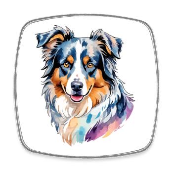 Berger Australien Aquarelles - Magnet carré - blanc - Devant