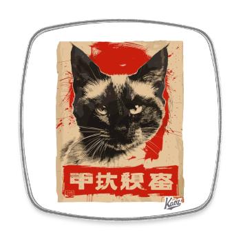 Propaganda Style: Siamese Cat - Square fridge magnet - white - Front