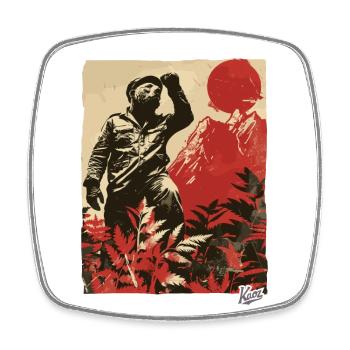 Propaganda-Stil: Berg Bär Natur Ranger - Viereckiger Kühlschrankmagnet - Weiß - Vorne