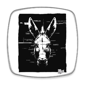 7328 donkey - Square fridge magnet - white - Front