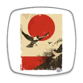 Propaganda Style: Nature and Birds - Square fridge magnet - white - Front
